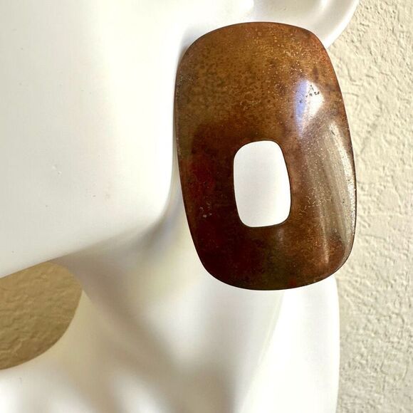 Vintage metal earrings - Picture 5 of 8